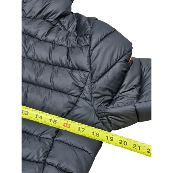 Save The Duck Womens 1/S Ultra Light Jacket Hooded Puffer Plumtech Navy Blue - Picture 14 of 16